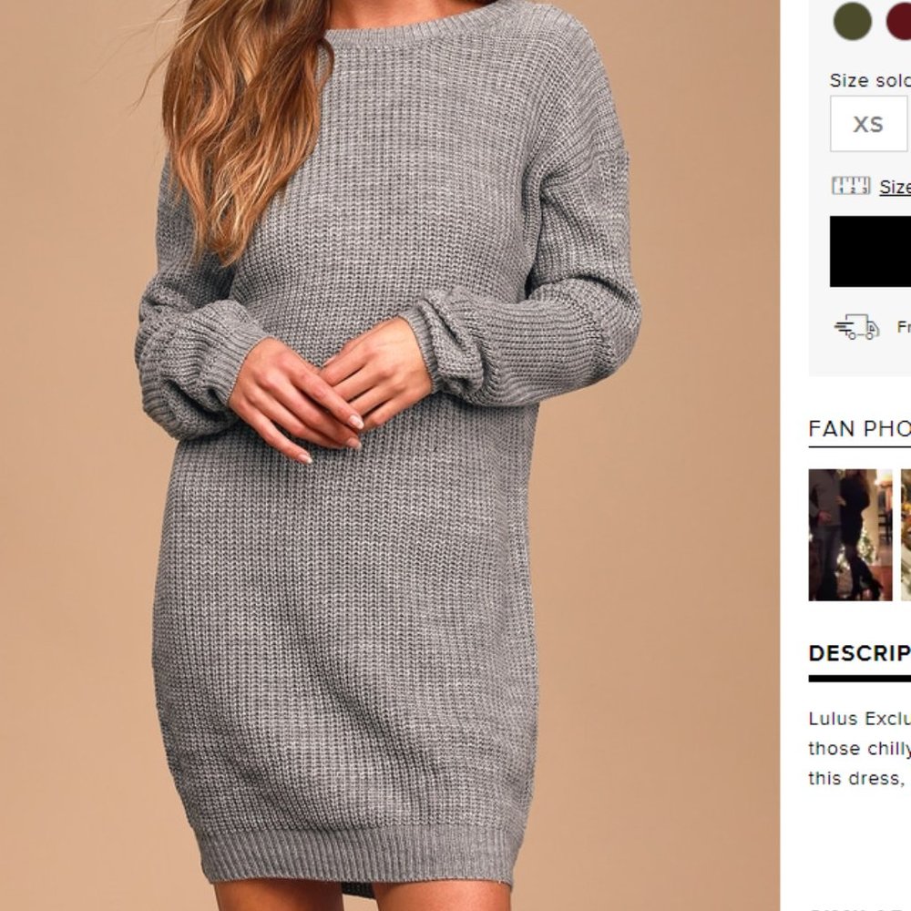 Bringing Sexy Back Grey Backless Sweater Dress